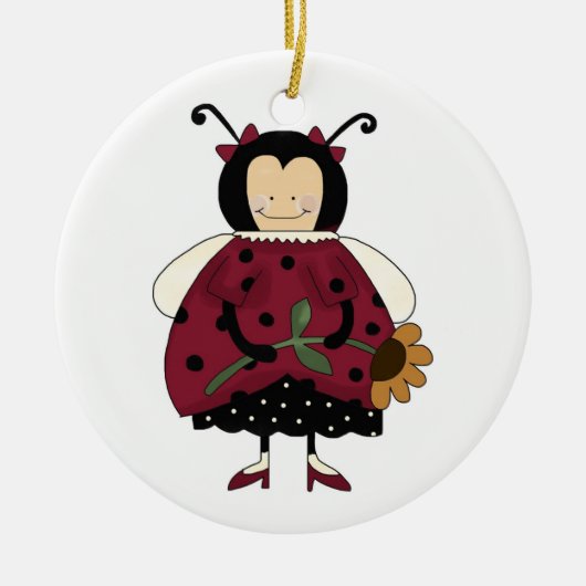 Ladybug-versiering Keramisch Ornament (Voorkant)