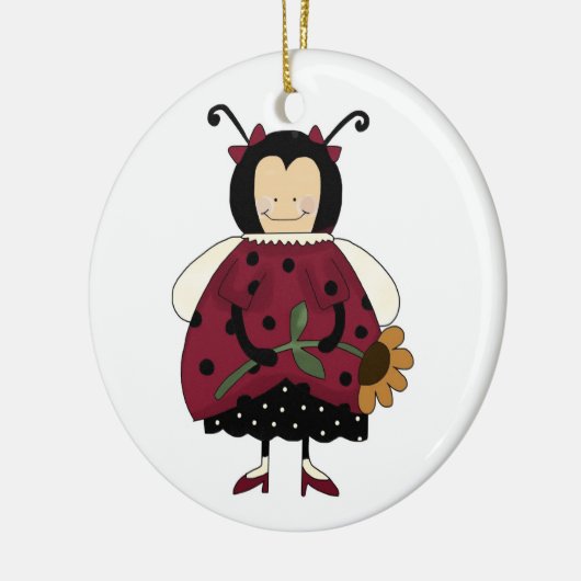 Ladybug-versiering Keramisch Ornament (Links)