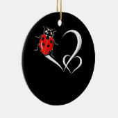 Ladybug Verzamelen van beetels Bug Heart Ladybird Keramisch Ornament (Rechts)