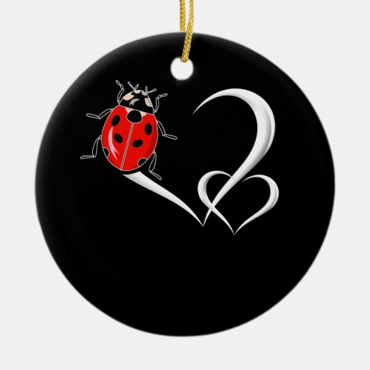 Ladybug Verzamelen van beetels Bug Heart Ladybird Keramisch Ornament (Voorkant)
