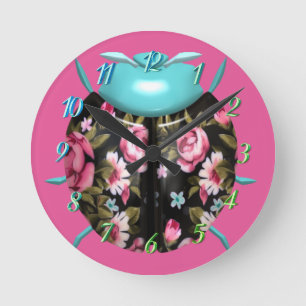 Ladybug Victoriaans florale  rozen schattig Ronde Klok