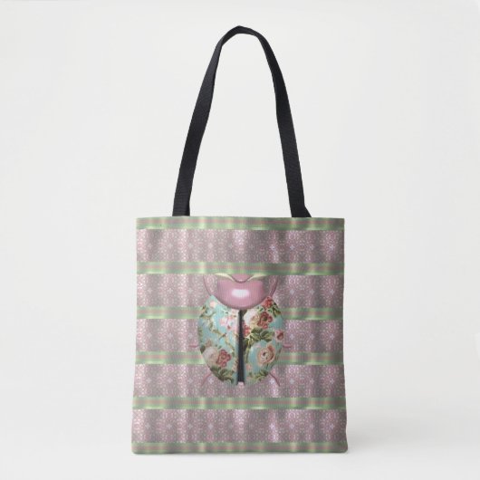 Ladybug Victoriaans florale rozen schattig Tote Bag (Voorkant)