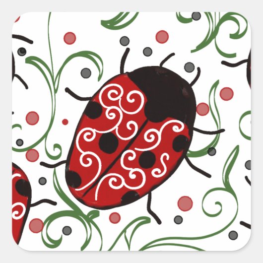 Ladybug Vierkante Sticker (Voorkant)
