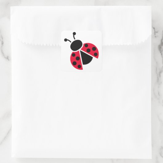 Ladybug Vierkante Sticker (Tas)