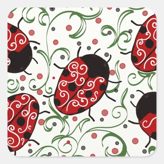 Ladybug Vierkante Sticker (Voorkant)