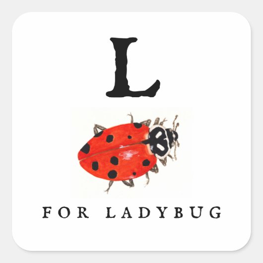 Ladybug Vierkante Sticker (Voorkant)