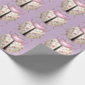 Ladybug violet en Roos schattig roze paars Cadeaupapier (Hoek)
