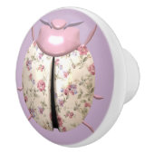 Ladybug violet en Rozen schattige florale Keramische Knop (Rechts)