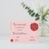 Ladybug vrijgezellenfeest of uitnodiging voor verj (Staand voorkant)