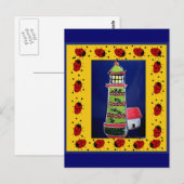 Ladybug-vuurtoren Briefkaart (Voorkant / Achterkant)