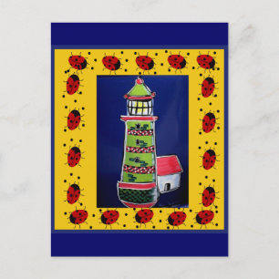 Ladybug-vuurtoren Briefkaart