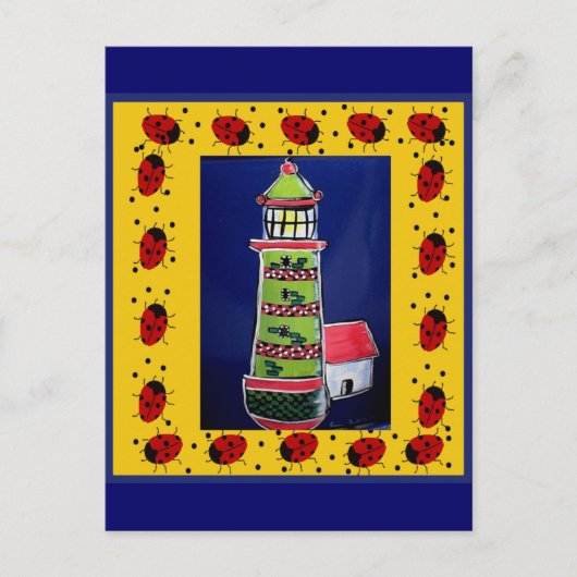 Ladybug-vuurtoren Briefkaart (Voorkant)