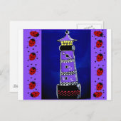 Ladybug-vuurtoren Briefkaart (Voorkant / Achterkant)