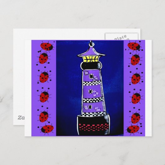 Ladybug-vuurtoren Briefkaart (Voorkant / Achterkant)