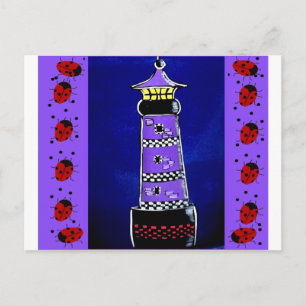 Ladybug-vuurtoren Briefkaart