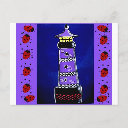 Ladybug-vuurtoren Briefkaart (Voorkant)