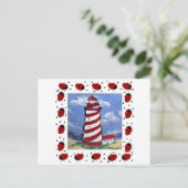 Ladybug-vuurtoren Briefkaart (Staand voorkant)