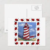 Ladybug-vuurtoren Briefkaart (Voorkant / Achterkant)