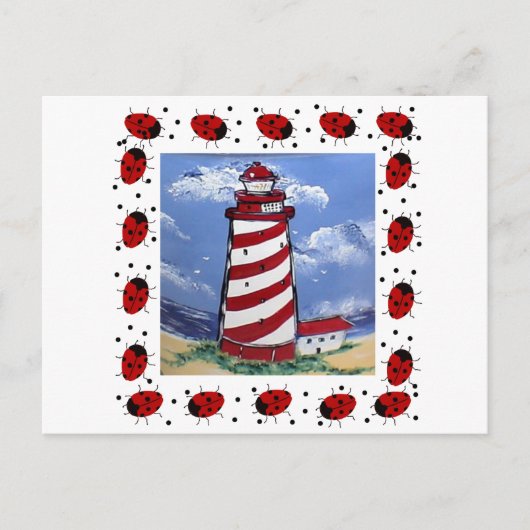 Ladybug-vuurtoren Briefkaart (Voorkant)