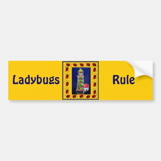 Ladybug-vuurtoren Bumpersticker (Voorkant)