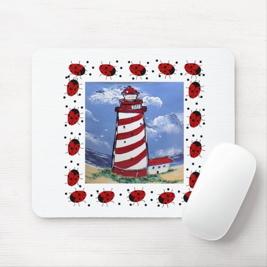 Ladybug-vuurtoren Muismat (Met muis)