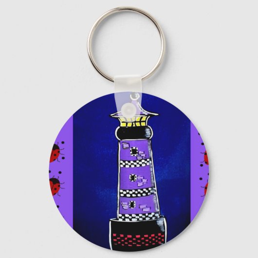 Ladybug-vuurtoren Sleutelhanger (Voorkant)
