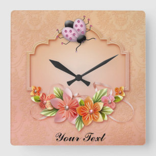 Ladybug Wall Clock Vierkante Klok