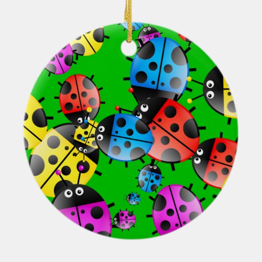 Ladybug Wallpaper Keramisch Ornament (Achterkant)