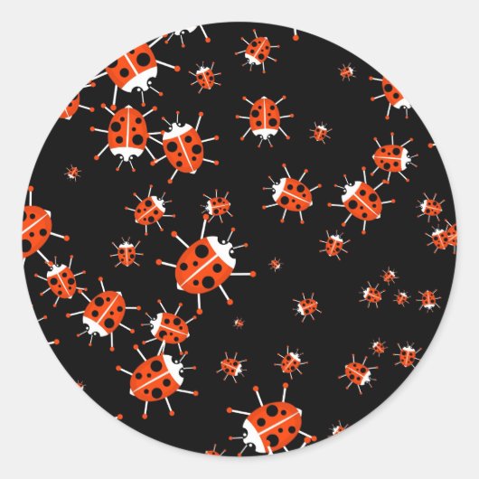 Ladybug Wallpaper Ronde Sticker (Voorkant)