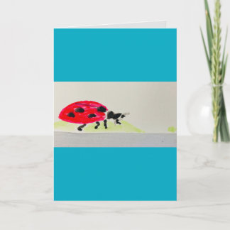 Ladybug waterverf :Happy Birthday 2025! Feestelijk Kaart