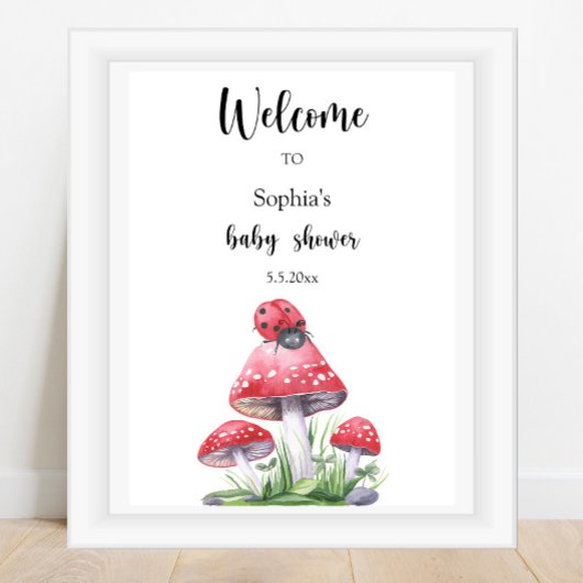 Ladybug - Welkom baby shower Poster