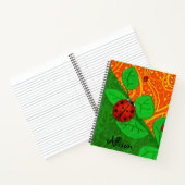 Ladybug Whimsey 3D Folk Art ADD JOUW NAAM ONDERWER Notitieboek (Binnen)