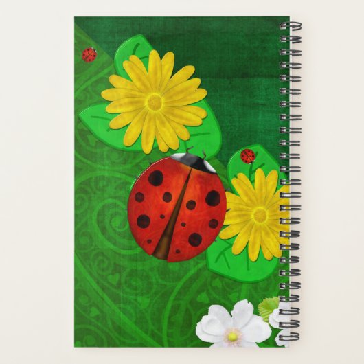 Ladybug Whimsey 3D Folk Art ADD JOUW NAAM Planner (Achterkant)