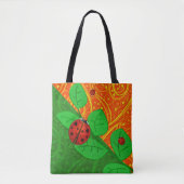 Ladybug Whimsey 3D Folk Art Tote Bag (Voorkant)