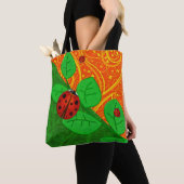 Ladybug Whimsey 3D Folk Art Tote Bag (Dichtbij)