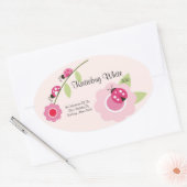 Ladybug Wijnetiket Ovale Sticker (Envelop)