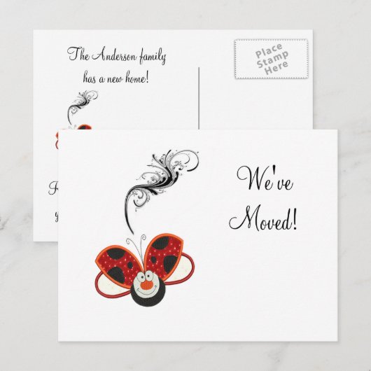 Ladybug Wijziging van adres Kaarten (Voorkant / Achterkant)