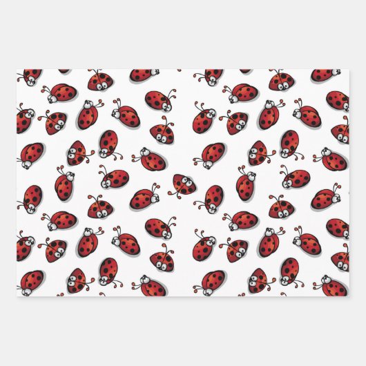 Ladybug Wrapping Papierset van 3 Inpakpapier Vel (Voorkant)