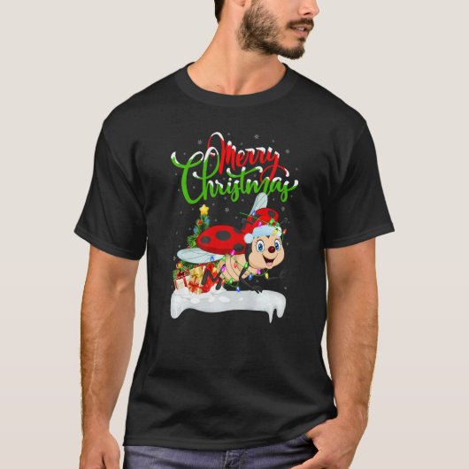 Ladybug  Xmas Decorations Santa Ladybug Christmas T-shirt (Voorkant)