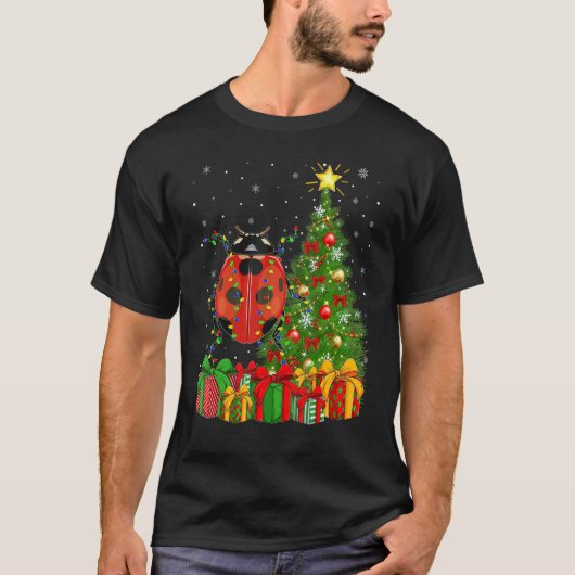 Ladybug Xmas Holiday Santa Ladybug Christmas Tre T-shirt (Voorkant)