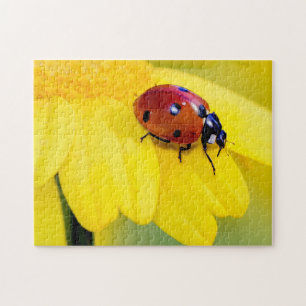 Ladybug Yellow Flower Photo Puzzle Legpuzzel