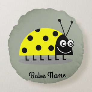 Ladybug Yellow Rond Kussen