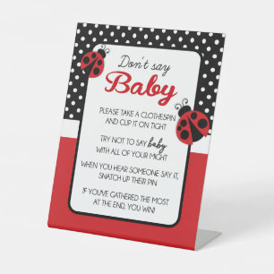 Ladybug Zeg niet dat het Baby shower het Pedestal- Reclamebord Met Voetstuk