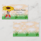 Ladybug, zoet, in een zonnebloempitop visitekaartje (Voorkant / Achterkant)