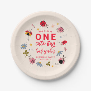 Ladybug Zomer 1e Verjaardagsfeest Papieren Bordje