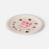 Ladybug Zomer 1e Verjaardagsfeest Papieren Bordje (Gekanteld)