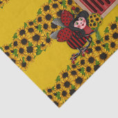 Ladybug, zonnebloemen en House, geel-1- Tissuepapier (Detail)