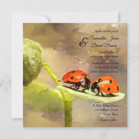 Ladybugs - Aankondiging van aangepaste bruiloft (Voorkant)