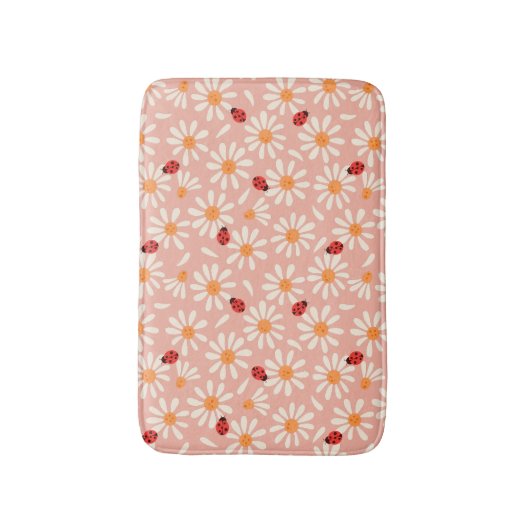 Ladybugs and Daisies Bath Mat (Voorkant Verticaal)