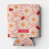 Ladybugs and Daisies Custom Name Blikjeskoeler (Achterkant)